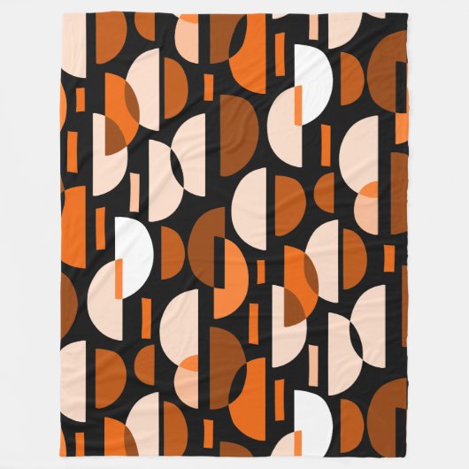 Crescent Pattern 010921 - Orange Fleecedecke (Vorderseite)