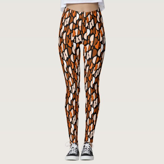 Crescent Pattern 010921 - Orange Leggings (Vorderseite)