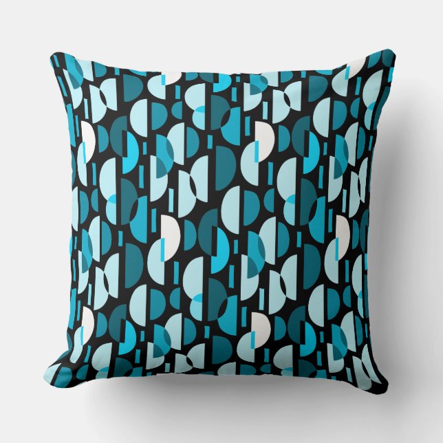 Crescent Pattern 010921 - Sky Blue Throw Pillow Kissen (Vorderseite)