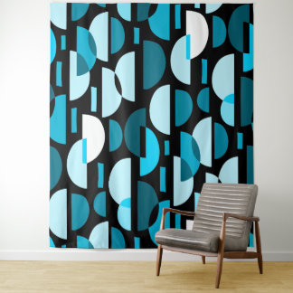 Crescent Pattern 010921 - Sky Blue Wandteppich