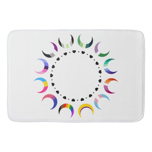 Crescent Pride Moons & Black Hearts Badematte (Vorderseite)