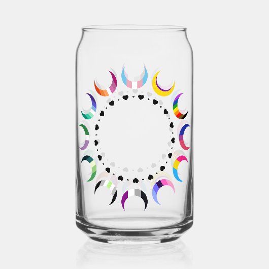 Crescent Pride Moons & Black Hearts Dosenglas (Vorderseite)