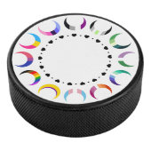 Crescent Pride Moons & Black Hearts Eishockey Puck (3/4)
