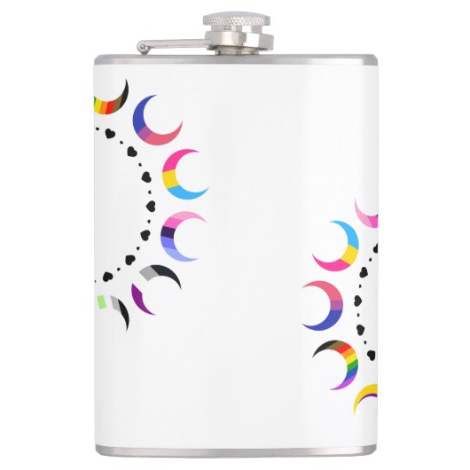 Crescent Pride Moons & Black Hearts Flachmann (Vorderseite)