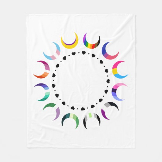 Crescent Pride Moons & Black Hearts Fleecedecke (Vorderseite)