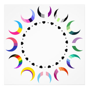 Crescent Pride Moons & Black Hearts Fotodruck
