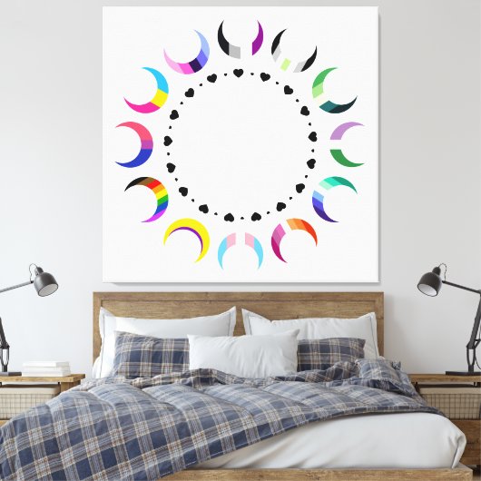 Crescent Pride Moons & Black Hearts Leinwanddruck (Insitu (Schlafzimmer))