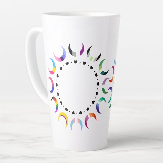 Crescent Pride Moons & Black Hearts Milchtasse (Linke Ecke)