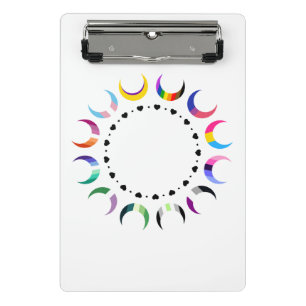 Crescent Pride Moons & Black Hearts Mini Klemmbrett