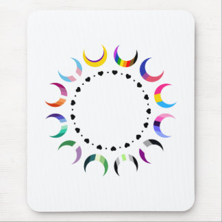 Crescent Pride Moons & Black Hearts Mousepad