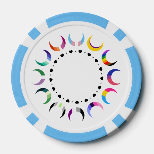 Crescent Pride Moons & Black Hearts Pokerchips (Rückseite)