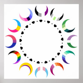 Crescent Pride Moons & Black Hearts Poster