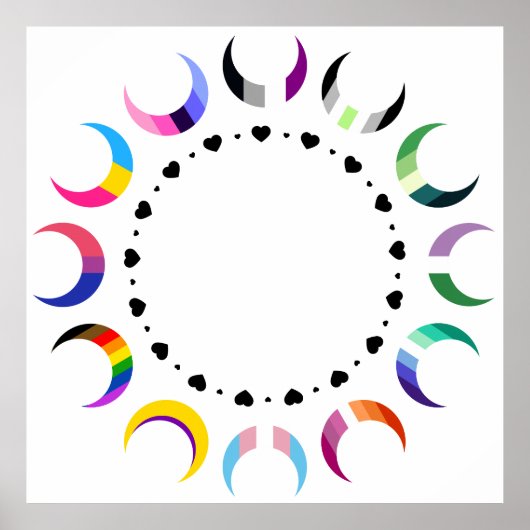 Crescent Pride Moons & Black Hearts Poster (Vorne)