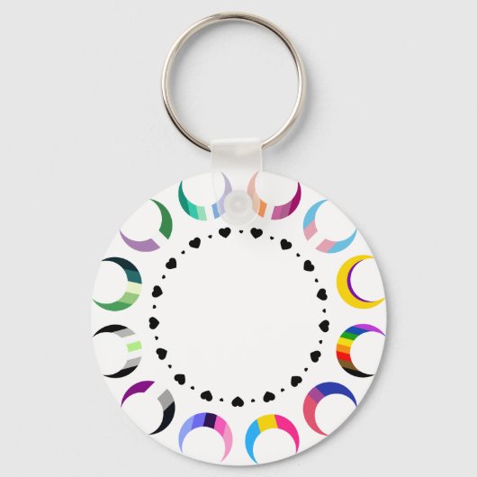 Crescent Pride Moons & Black Hearts Schlüsselanhänger (Vorderseite)
