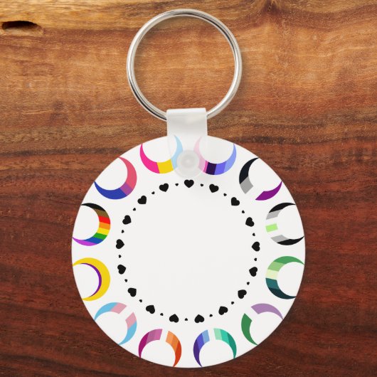 Crescent Pride Moons & Black Hearts Schlüsselanhänger (Rückseite)