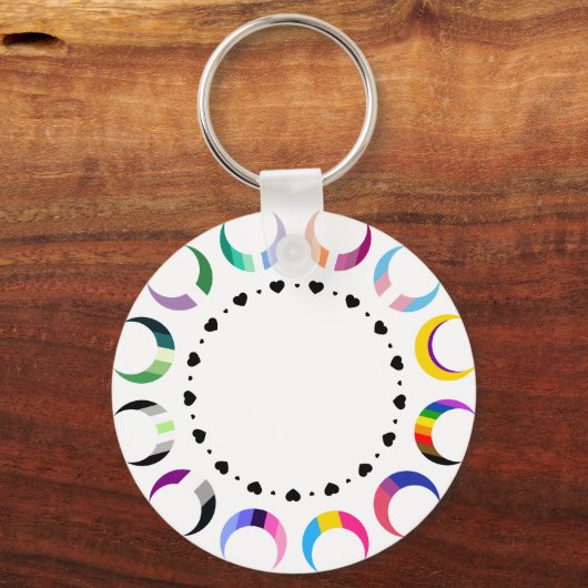 Crescent Pride Moons & Black Hearts Schlüsselanhänger (Vorderseite)