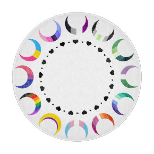 Crescent Pride Moons & Black Hearts Schneidebrett