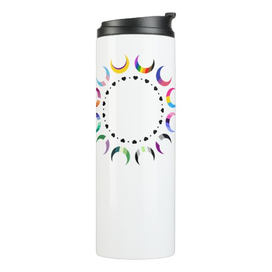 Crescent Pride Moons & Black Hearts Thermosbecher (Nach links gedreht)