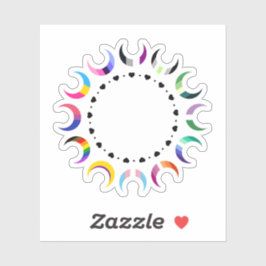 Crescent Pride Moons & Herz Ring Aufkleber