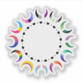 Crescent Pride Moons & Herz Ring Aufkleber (Vorderseite)