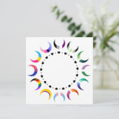 Crescent Pride Moons & Herz Ring Einladung (Stehend Vorderseite)