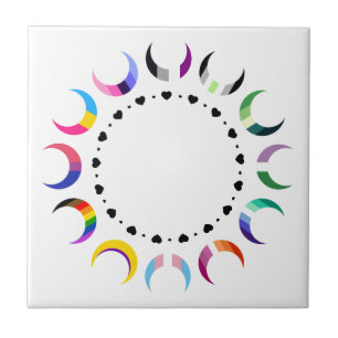 Crescent Pride Moons & Herz Ring Fliese