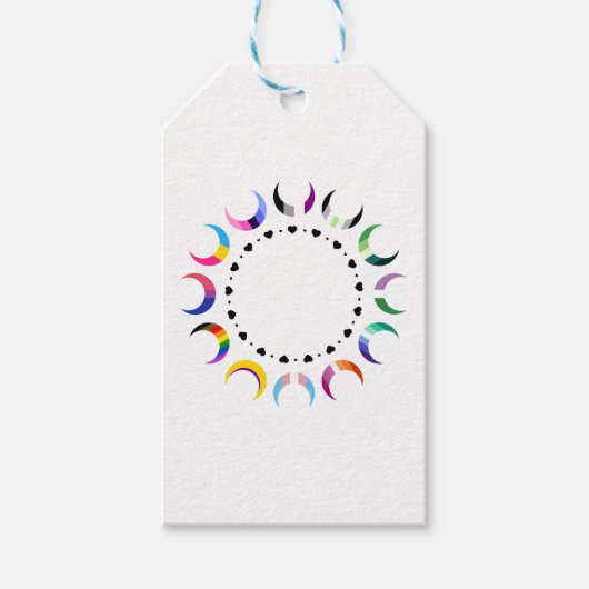 Crescent Pride Moons & Herz Ring Geschenkanhänger (Vorderseite)