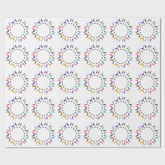 Crescent Pride Moons & Herz Ring Geschenkpapier (Flach)