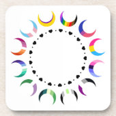 Crescent Pride Moons & Herz Ring Getränkeuntersetzer (Vorderseite)