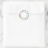Crescent Pride Moons & Herz Ring Runder Aufkleber (Tasche)