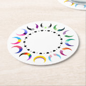 Crescent Pride Moons & Herz Ring Runder Pappuntersetzer (Angewinkelt)