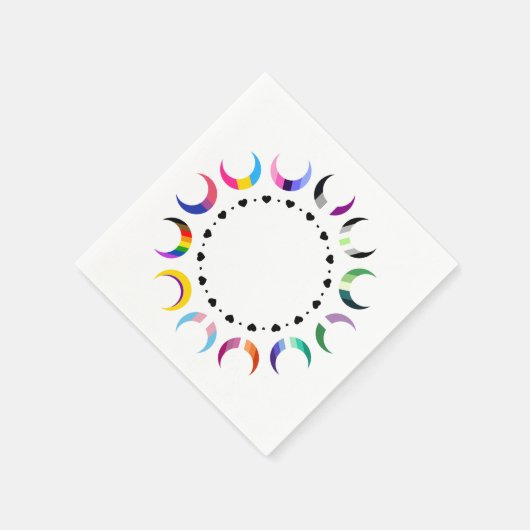 Crescent Pride Moons & Herz Ring Serviette (Ecke)