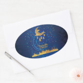 Crescent ramadan kareem golden 2024 ovaler aufkleber (Umschlag)