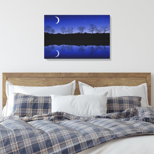 Crescent Reflections Wrapped Canvas Art Leinwanddruck (Insitu (Schlafzimmer))