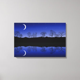 Crescent Reflections Wrapped Canvas Art Leinwanddruck