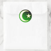 Crescent & Star des Islam Runder Aufkleber (Tasche)