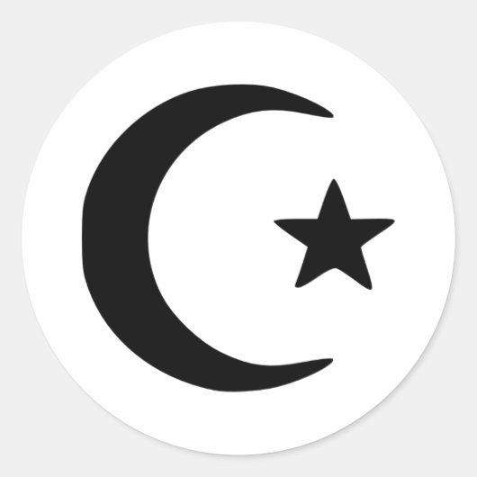 Crescent - Star Runder Aufkleber (Vorderseite)