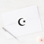 Crescent - Star Runder Aufkleber (Umschlag)