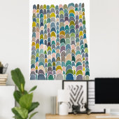 Crescent Tower Moons Wasserfarben-Kunstprint Poster (Heimbüro)