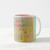 Cresche Szene "Feliz Navidad" Zweifarbige Tasse (VorderseiteRechts)