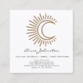 Cresent Moon Boho Square Business Card Quadratische Visitenkarte (Rückseite)