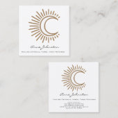 Cresent Moon Boho Square Business Card Quadratische Visitenkarte (Vorne/Hinten)