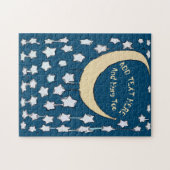 Cresent Moon & Stars, fügen Sie Text Jigsaw Puzzle (Horizontal)