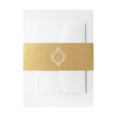 Crest Faux Gold Foil Ivory Wedding Monogram Einladungsbanderole (Vorderseite Beispiel)