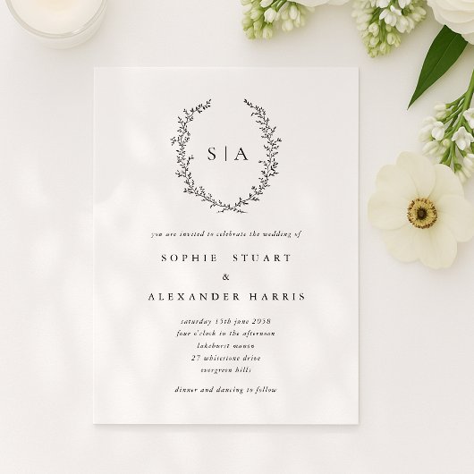 crest, minimalist,  einladung