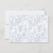 Crest Monogram Blue and White Floral Script RSVP Karte (Rückseite)