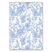 Crest Monogram Delft Blue Floral Script Tischnummer (Rückseite)