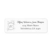 Crest Monogram Foliage Black and White Address (Vorne)