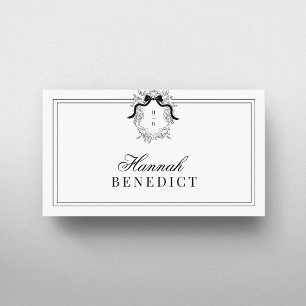 Crest Monogram French Coquette Doppelrahmen Visitenkarte