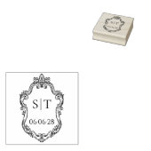 Crest Monogram French Vintage Wedding Gummistempel (Stempel)